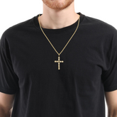 14K White & Yellow Gold Diamond Cross Pendant (0.40 ct)